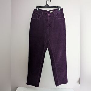 Women’s Vintage Purple Corduroy Pants – St. John’s Bay, Size 8P, Straight Leg